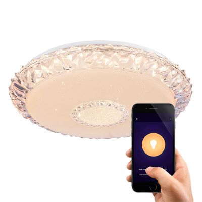 Kovové moderné smart stropné svietidlo biele, Taylan, 40 W, LED nastaviteľný od teplej po studenú bielu