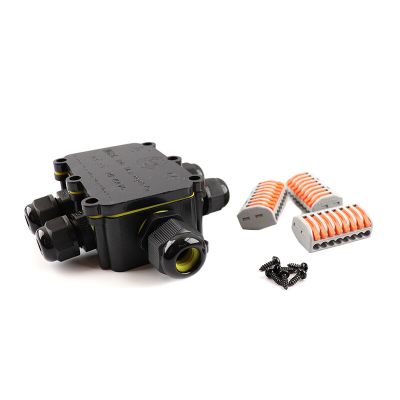 Vodotesná 6-cestná káblová spojka s vnútorným Wago konektorom, IP68