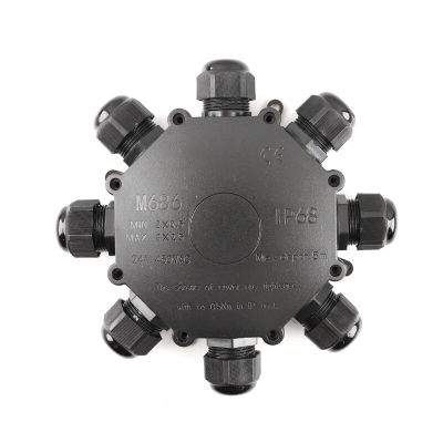 Vodotesná okrúhla 8-pinová káblová spojka s vnútorným Wago konektorom, IP68