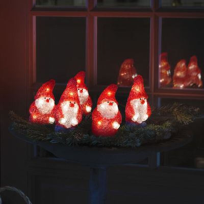 Červená vianočná 3D vianočná figúrka z akrylu, Kerstmannen, 2W, 4000K LED, IP44