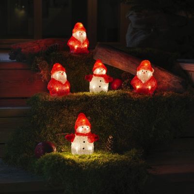 3 LED Santa Clausi a 2 LED snehuliaci, do interiéru aj exteriéru