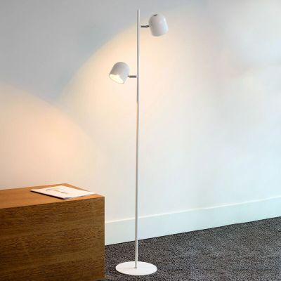 Biela stojaca lampa moderná, Skanska, 5 W, LED 2700 K, s dotykovým stmievačom