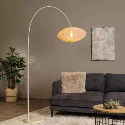 Béžová stojaca lampa moderná, Corina, s vypínačom