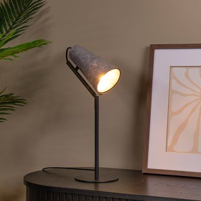 Sivá stolová lampa moderná, Bensen, s vypínačom