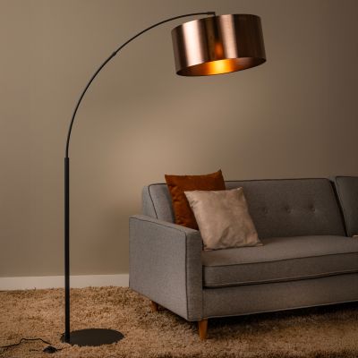 Rezavá oblúková lampa moderná, Rankos, s vypínačom