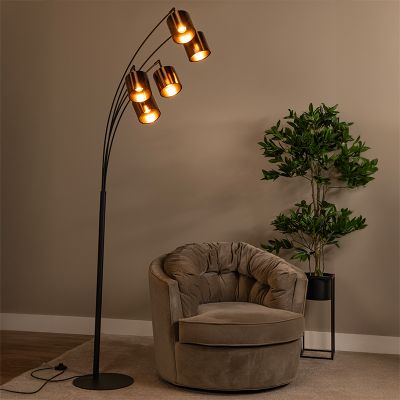Rezavá stojaca lampa moderná, Rankos, s vypínačom