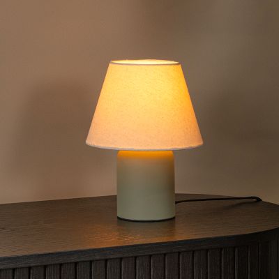 Keramická stolová lampa zelená, Macia, s vypínačom