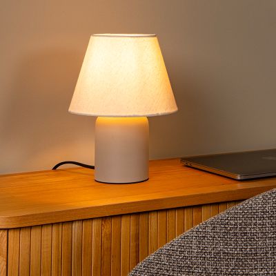 Keramická stolová lampa béžová, Macia, s vypínačom