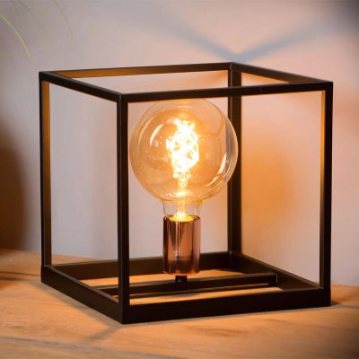 Čierna stolová lampa moderná, Arthur, s vypínačom