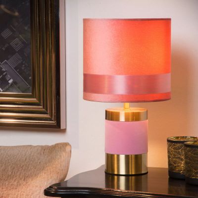 Ružová stolová lampa retro, Extravaganza Frizzle, s vypínačom