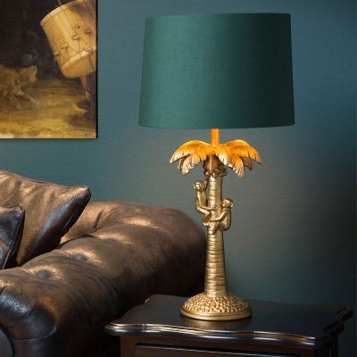 Zlatá stolová lampa retro, Extravaganza Coconut, s vypínačom