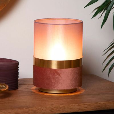 Ružová stolová lampa retro, Tusse, s vypínačom