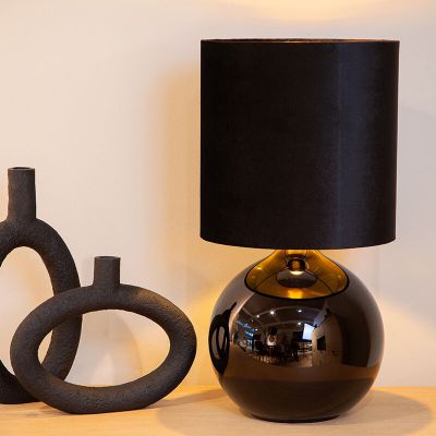 Čierna stolová lampa retro, Esterad, s vypínačom