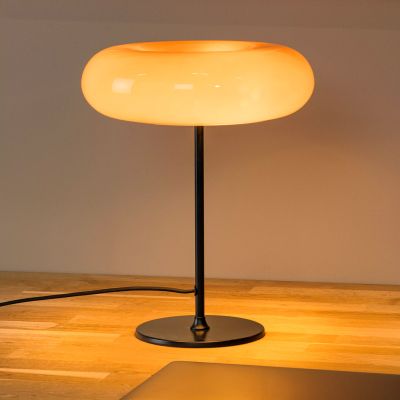 Oranžová stolová lampa retro, Sentino, s vypínačom