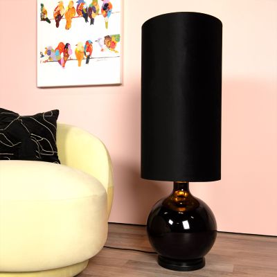 Čierna stojaca lampa retro, Esterad, s vypínačom