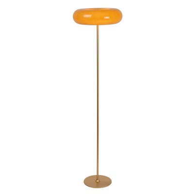 Taupeová stojaca lampa retro, Sentino, s vypínačom