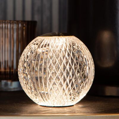 Priehľadná stolová lampa moderná, Cintra, 2 W, LED 3000 K, s 3-stupňovým stmievačom