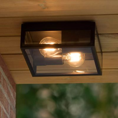 Čierna stropná lampa moderná, Dukan, IP65