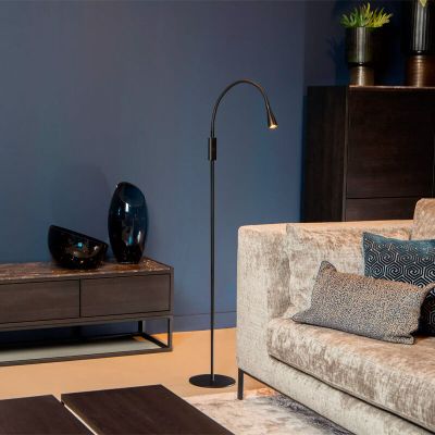 Čierna stojaca lampa na čítanie moderná, Zozy, 3 W, LED 3000 K, s 3-stupňovým stmievačom