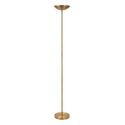 Mosadzná stojaca lampa na čítanie moderná, Zenith, 20 W, LED 3000 K, s dotykovým stmievačom