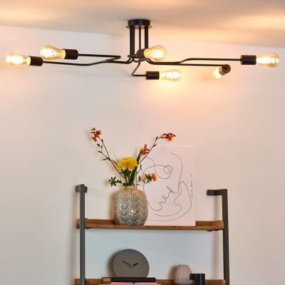 Čierna stropná lampa klasická, Lester