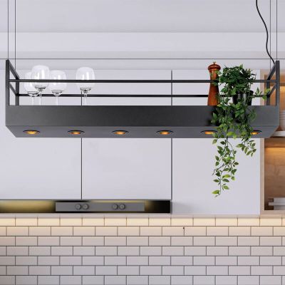 Čierne visiace svietidlo rustikálne, Miravelle