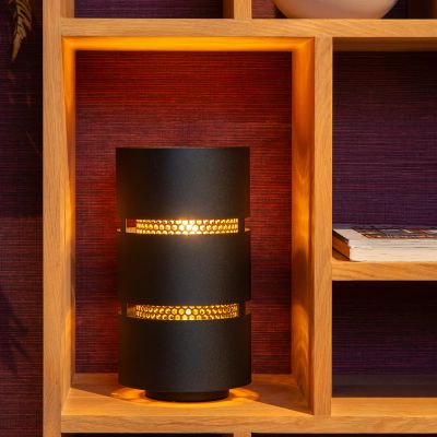 Čierna stolová lampa moderná, Rosas, s vypínačom