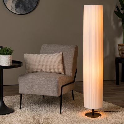 Biela stojaca lampa moderná, Fold, s vypínačom