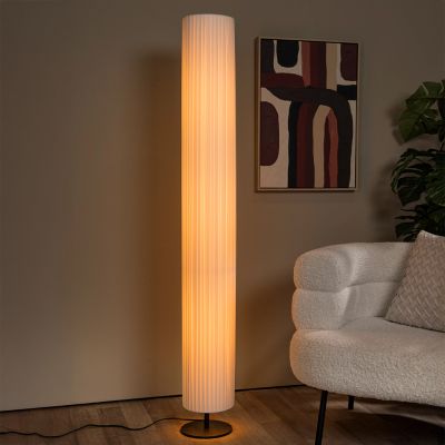 Biela stojaca lampa moderná, Fold, s vypínačom