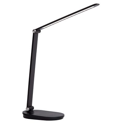 Čierna lampa na písací stôl moderná, Aldwin, 8 W, LED nastaviteľný od teplej po studenú bielu, s dotykovým stmievačom