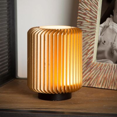 Zlatá stolová lampa moderná, Turbin, 5 W, LED 3000 K, s vypínačom