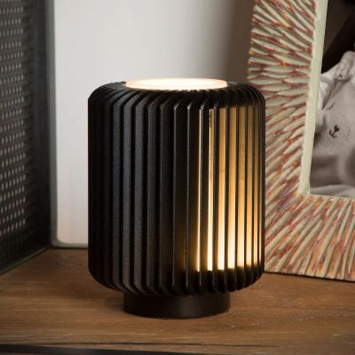 Čierna stolová lampa moderná, Turbin, 5 W, LED 3000 K, s vypínačom