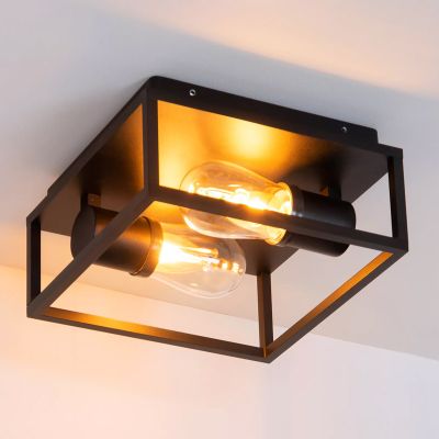 Čierna stropná lampa moderná, Carlyn, IP54