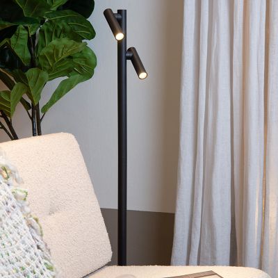 Čierna nabíjateľná stojaca lampa moderná, Antrim, 2,2 W, LED 2700 K, IP54, s dotykovým stmievačom