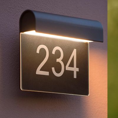 Čierne svetelné číslo domu moderné, Thesi, 6 W, LED 3000 K, IP54