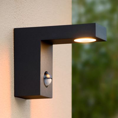 Antracité vonkajšie nástenné svietidlo so senzorom pohybu moderné, Texas, 6 W, LED 3000 K, IP54