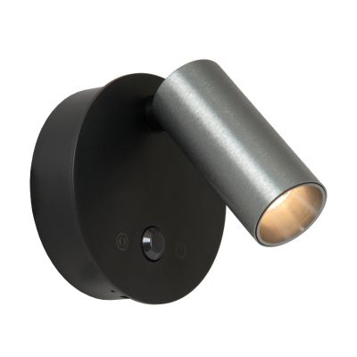 Sivé nabíjateľné nástenné svietidlo moderné, Toni, 2 W, LED white switch, s dotykovým stmievačom