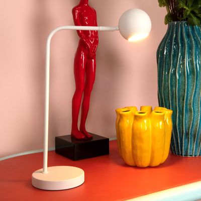 Biela nabíjateľná stolová lampa moderná, Comet, 3 W, LED 2700 K, s dotykovým stmievačom