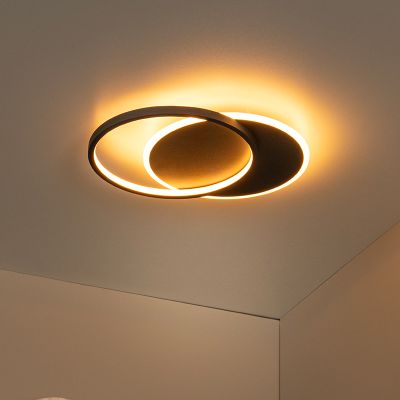 Čierna stropná lampa moderná, Axelle, 24 W, LED 2700 K, s 3-stupňovým stmievačom