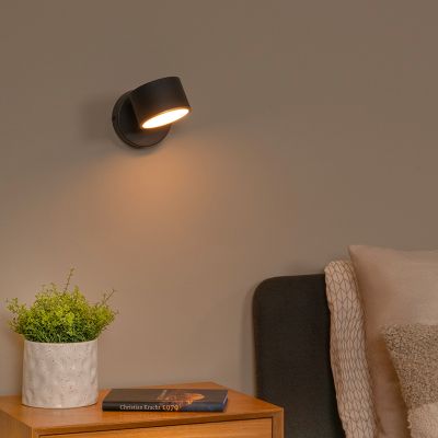 Čierne nástenné svietidlo moderné, Gian, 9 W, LED 2700 K