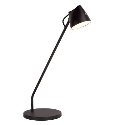 Čierna stolová lampa rustikálna, Milne, 6 W, LED 2700 K, s dotykovým stmievačom