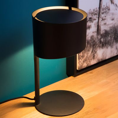 Čierna stolová lampa moderná, Knulle, s vypínačom