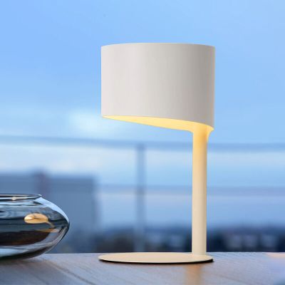 Biela stolová lampa moderná, Knulle, s vypínačom