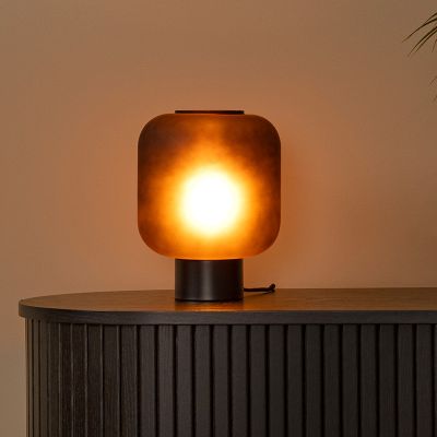 Čierna stolová lampa moderná, Eloise, s vypínačom