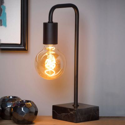 Čierna stolová lampa moderná, Lorin, s vypínačom