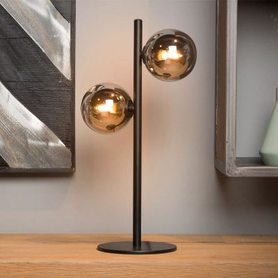 Čierna stolová lampa retro, Tycho, s vypínačom