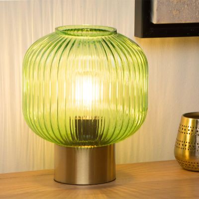 Zelená stolová lampa retro, Maloto, s vypínačom