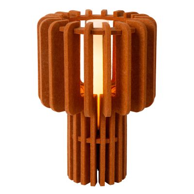 Hnedá stolová lampa moderná, Rollo, s vypínačom