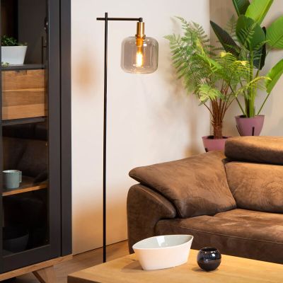Sivá stojaca lampa moderná, Joanet, s vypínačom