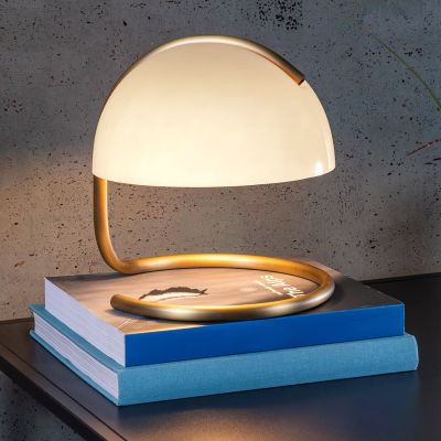 Biela stolová lampa retro, Cato, s vypínačom